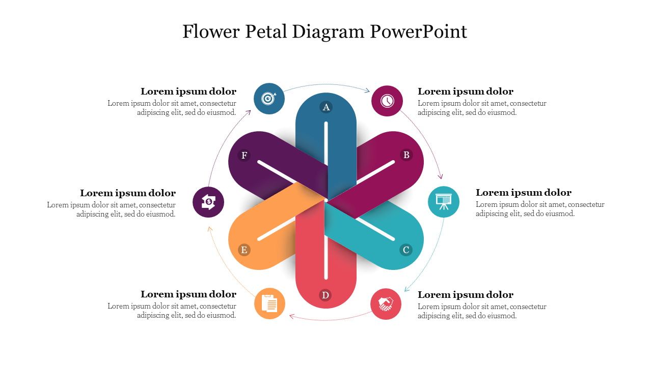 Flower Petal Diagram PowerPoint